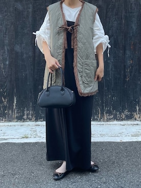 「リバーシブル」｜「アイテム（バレエシューズ）」を使った、machikoさん（レディース・155cm）の秋コーディネート