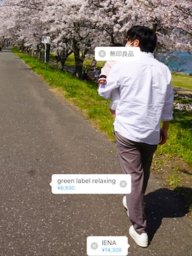 「IENA（イエナ）の【adidas / アディダス】別注 STAN SMITH PRIMEGREEN◆（スニーカー）」を使った、きんぷくさん（メンズ・168cm）の春コーディネート