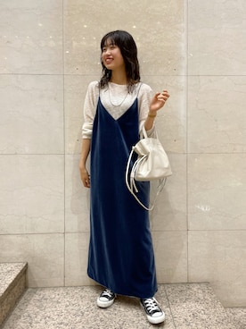 「アイテム（ドレス）」を使った、rionaさん（レディース・158cm）の秋コーディネート