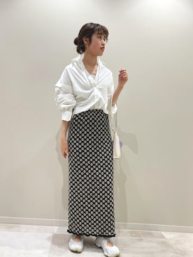 「アイテム（スカート）」を使った、rionaさん（レディース・158cm）の春コーディネート