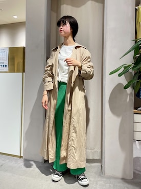 「SHENERY（シーナリー）のアイテム（トレンチコート）」を使った、rionaさん（レディース・158cm）の冬コーディネート