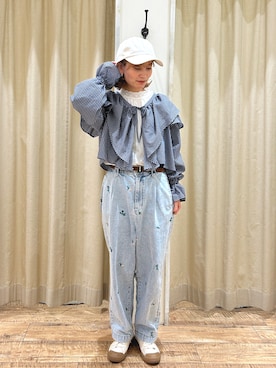 「サマンサ モスモス(Samansa Mos2)」｜「アイテム（キャップ）」を使った、りえさん（レディース・156cm）の冬コーディネート