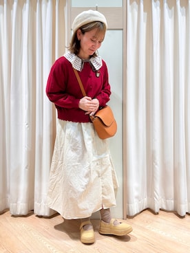 「レトロ」｜「アイテム（帽子）」を使った、りえさん（レディース・156cm）の春コーディネート