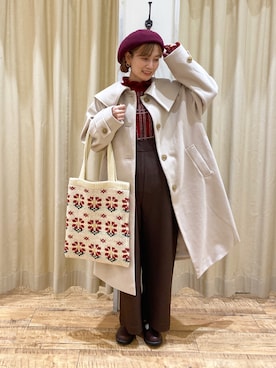 「ehka sopo（エヘカソポ）のアイテム（その他アウター）」を使った、りえさん（レディース・156cm）の秋コーディネート
