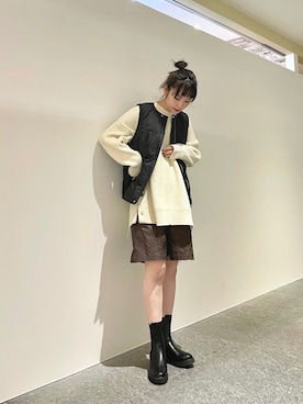 「kbf_ootd」｜「アイテム（ダウンジャケット/コート）」を使った、ricoさん（レディース・160cm）の秋コーディネート