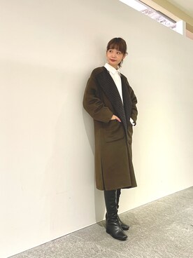 「KBF（ケイビーエフ）のアイテム（ノーカラージャケット）」を使った、ricoさん（レディース・160cm）の秋コーディネート