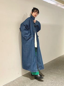 「kbf_ootd」｜「アイテム（ステンカラーコート）」を使った、ricoさん（レディース・160cm）の冬コーディネート