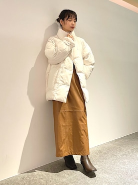 「kbf_ootd」｜「アイテム（ダウンジャケット/コート）」を使った、ricoさん（レディース・160cm）の秋コーディネート