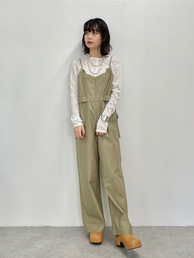 「kbf_ootd」｜「アイテム（サロペット/オーバーオール）」を使った、ricoさん（レディース・160cm）の冬コーディネート
