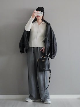 「アイテム（バッグ）」を使った、miiさん（レディース・162cm）の冬コーディネート
