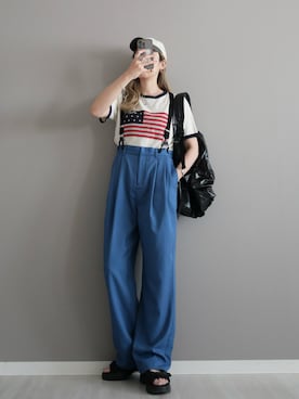 「notch.（ノッチ）のアイテム（オールインワン・サロペット）」を使った、miiさん（レディース・162cm）の夏コーディネート