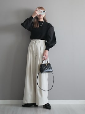 「アイテム（バッグ）」を使った、miiさん（レディース・162cm）の秋コーディネート