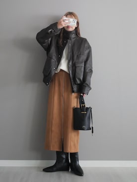 「アイテム（ショルダーバッグ）」を使った、miiさん（レディース・162cm）の秋コーディネート