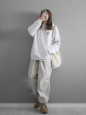 「アイテム（モカシン/デッキシューズ、ブラウン系）」を使った、miiさん（レディース・162cm）の春コーディネート
