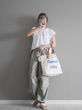「みんなの白Tフェス」｜「アイテム（アクセサリー）」を使った、miiさん（レディース・162cm）の夏コーディネート