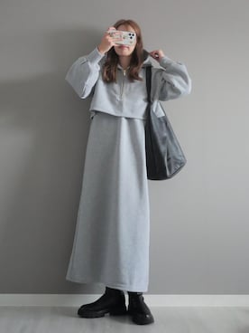 「ハーフジップ」｜miiさん（レディース・162cm）の秋コーディネート