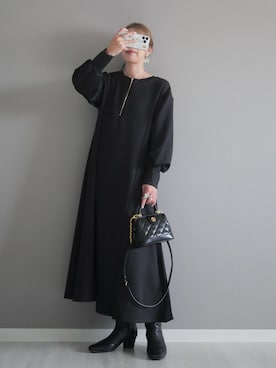 「アイテム（ヘアアクセサリー）」を使った、miiさん（レディース・162cm）の秋コーディネート