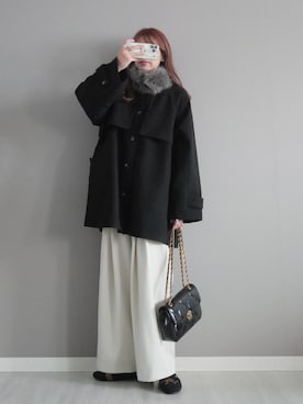 「アイテム（トレンチコート）」を使った、miiさん（レディース・162cm）の冬コーディネート