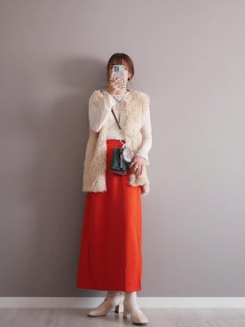 「アイテム（ベスト）」を使った、miiさん（レディース・162cm）の秋コーディネート