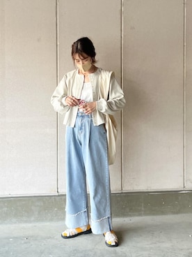 「SHIZUTA（シズタ）のSZT:カラー無地ソックス（ソックス/靴下）」を使った、miiさん（レディース・162cm）の春コーディネート