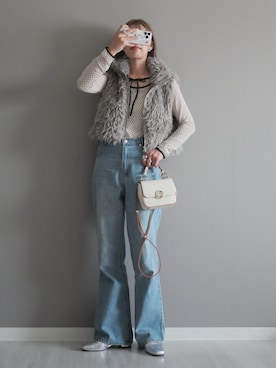 「アイテム（ピアス（両耳用））」を使った、miiさん（レディース・162cm）の秋コーディネート