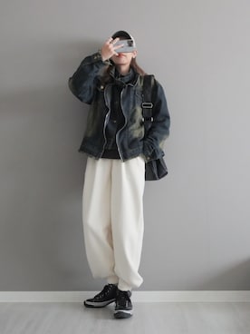「マイベストコーデ2024」｜「アイテム（デニムジャケット）」を使った、miiさん（レディース・162cm）の冬コーディネート