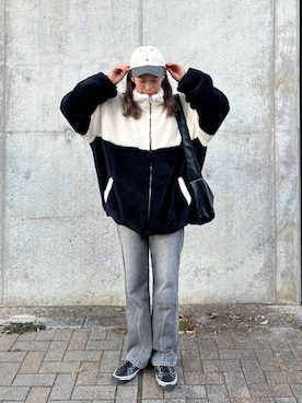 「アイテム（帽子）」を使った、miiさん（レディース・162cm）の秋コーディネート