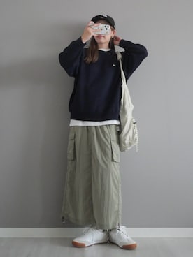 「アイテム（メッセンジャーバッグ）」を使った、miiさん（レディース・162cm）の秋コーディネート