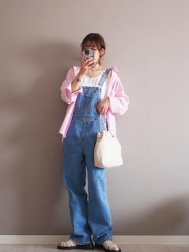 「ごきげんウィーク」｜「アイテム（サロペット/オーバーオール）」を使った、miiさん（レディース・162cm）の春コーディネート