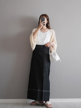 「ieLS（イエルズ）のアイテム（リング）」を使った、miiさん（レディース・162cm）の春コーディネート