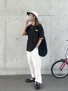 「ワンポイント」｜「アイテム（アクセサリー）」を使った、miiさん（レディース・162cm）の夏コーディネート