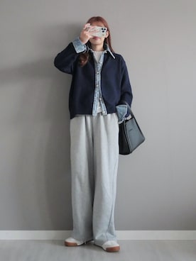 「アイテム（スウェットパンツ）」を使った、miiさん（レディース・162cm）の冬コーディネート