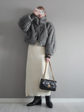 「アイテム（スカート）」を使った、miiさん（レディース・162cm）の秋コーディネート