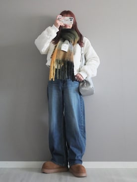 「アイテム（マフラー）」を使った、miiさん（レディース・162cm）の冬コーディネート