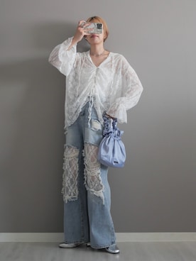 「アイテム（ピアス（両耳用））」を使った、miiさん（レディース・162cm）の夏コーディネート