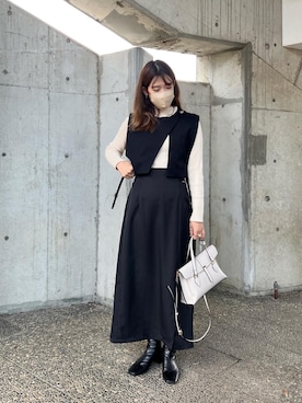 「アイテム（ピアス（両耳用））」を使った、miiさん（レディース・162cm）の冬コーディネート
