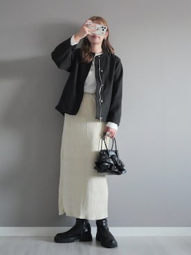 「アイテム（スカート）」を使った、miiさん（レディース・162cm）の秋コーディネート