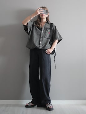 「デニムシャツ」｜miiさん（レディース・162cm）の夏コーディネート