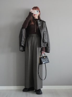 「アイテム（ブルゾン）」を使った、miiさん（レディース・162cm）の冬コーディネート