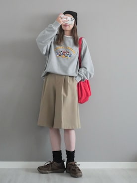 「アイテム（スウェット）」を使った、miiさん（レディース・162cm）の秋コーディネート