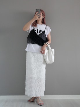 「GOLDY（ゴールディ）のアイテム（ピアス（両耳用））」を使った、miiさん（レディース・162cm）の夏コーディネート