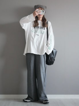 「アイテム（ニットキャップ/ビーニー）」を使った、miiさん（レディース・162cm）の秋コーディネート