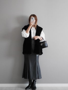 「rectangle（レクタングル）のアイテム（ベスト）」を使った、miiさん（レディース・162cm）の秋コーディネート