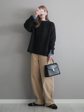 「アイテム（トートバッグ）」を使った、miiさん（レディース・162cm）の秋コーディネート