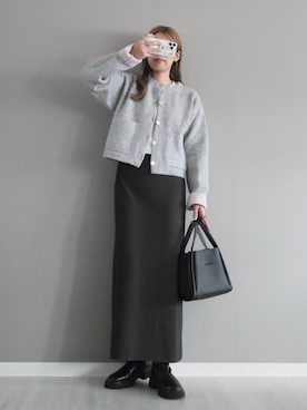 「アイテム（カーディガン/ボレロ）」を使った、miiさん（レディース・162cm）の秋コーディネート