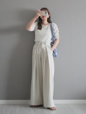 「巾着バッグ」｜miiさん（レディース・162cm）の春コーディネート