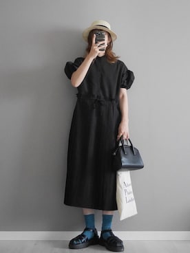 「プリーツ」｜「アイテム（帽子）」を使った、miiさん（レディース・162cm）の夏コーディネート