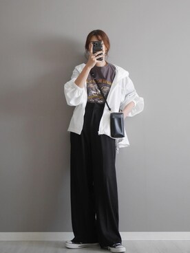 「Chillfar（チルファー）のアイテム（スラックス）」を使った、miiさん（レディース・162cm）の春コーディネート