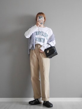 「アイテム（チノパンツ）」を使った、miiさん（レディース・162cm）の夏コーディネート