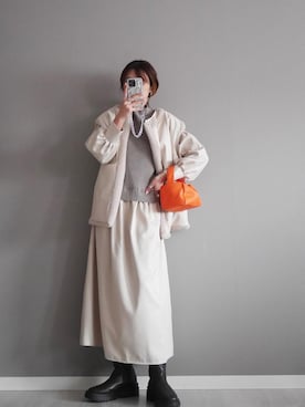 「Kastane（カスタネ）のアイテム（その他アウター）」を使った、miiさん（レディース・162cm）の冬コーディネート